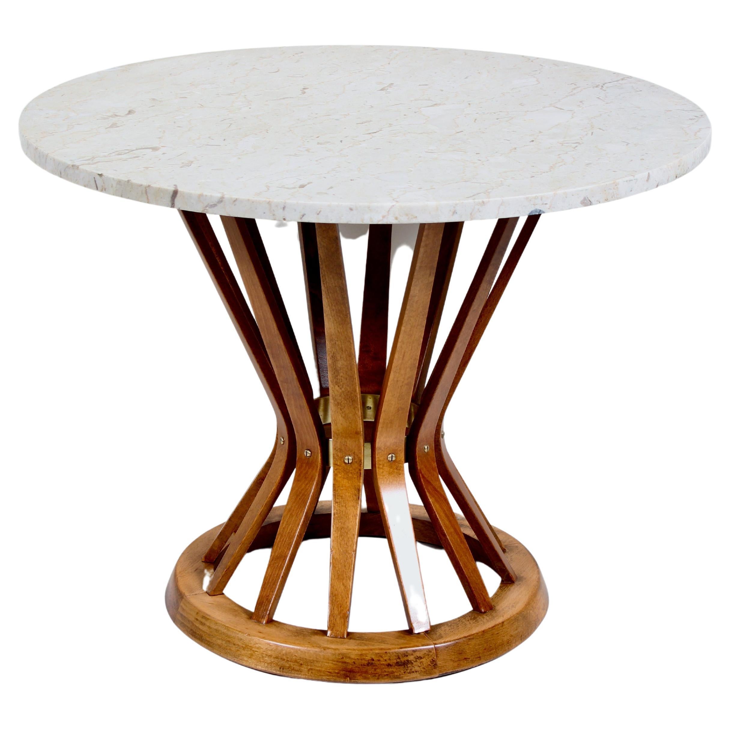 Ed Wormley for Dunbar "Sheath of Wheat" Walnut and Travertine