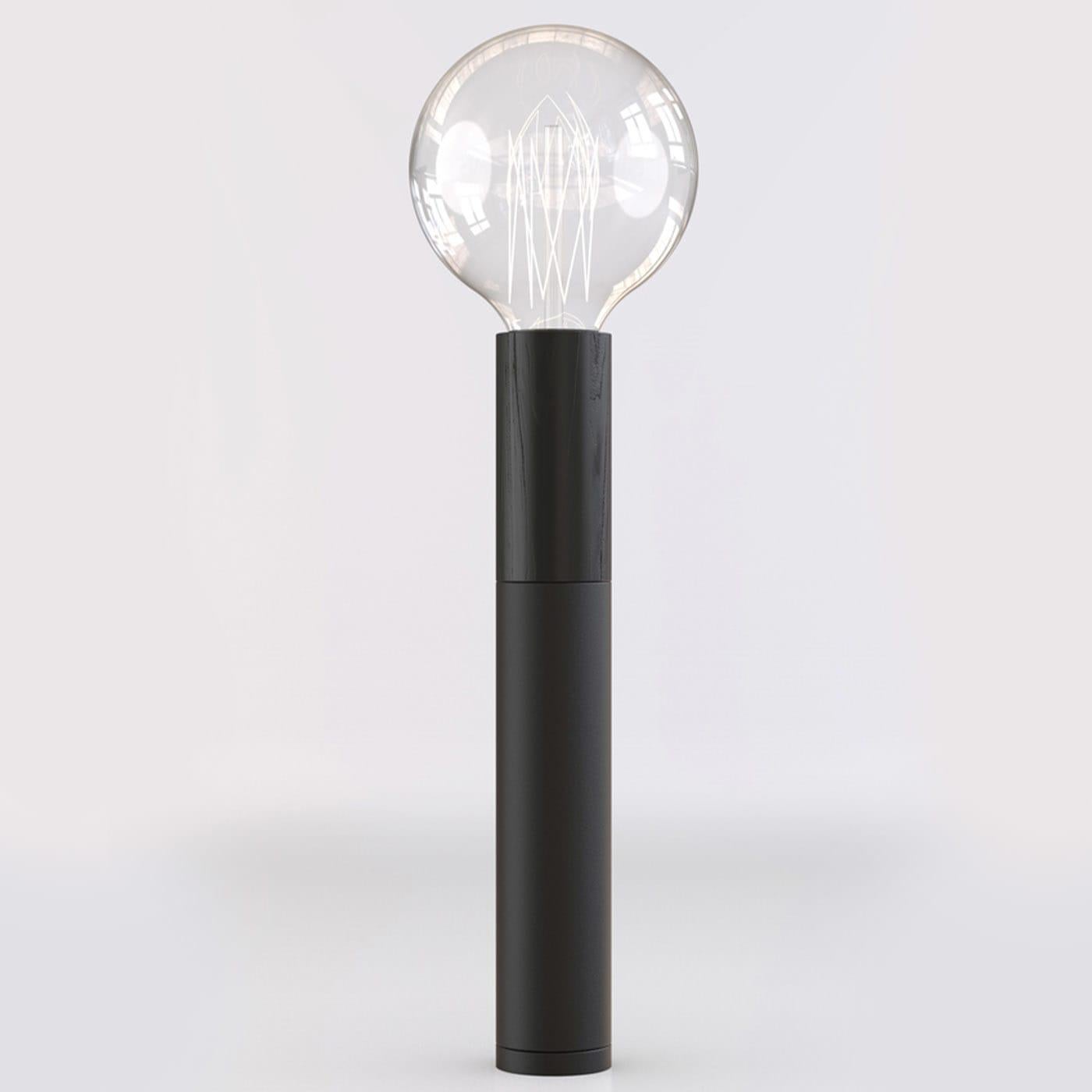 XXI secolo e contemporaneo ED030 Black Wood and Black Table Lamp in vendita