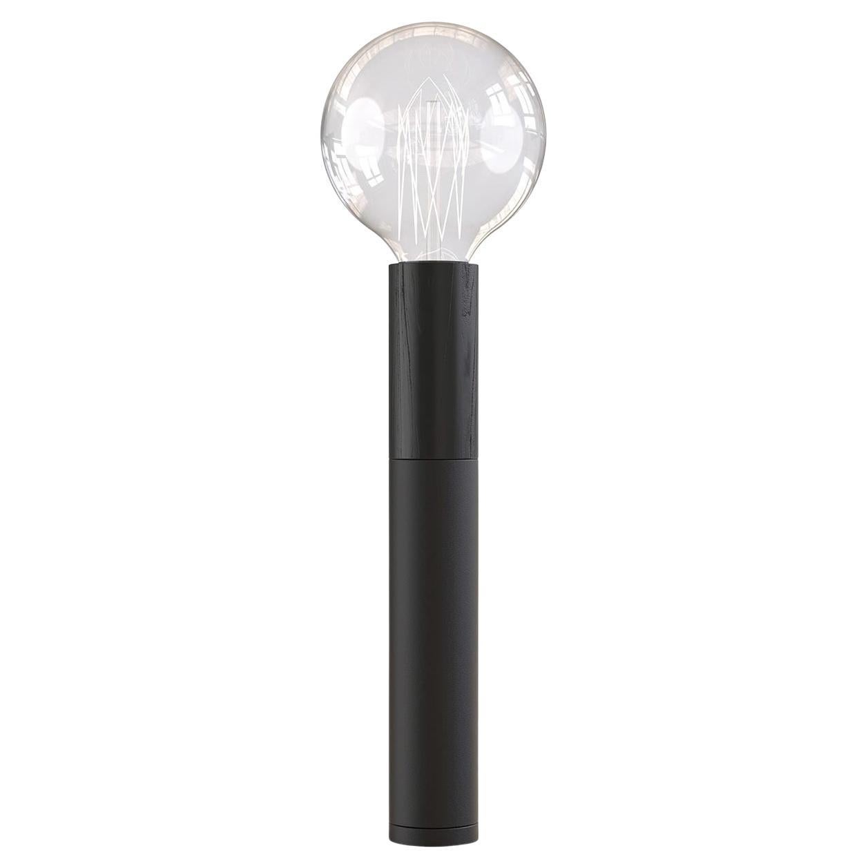 ED030 Black Wood and Black Table Lamp