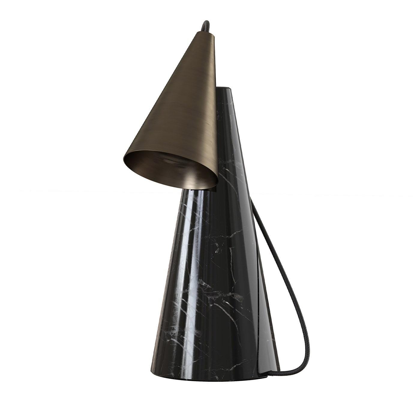 ED038 Black Stone and Bronze Table Lamp in vendita 1