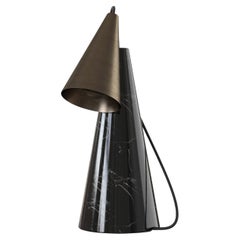 ED038 Black Stone and Bronze Table Lamp