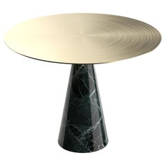 Ed072 Couchtisch aus grünem Marmor und goldenem Metall von Edizioni Design