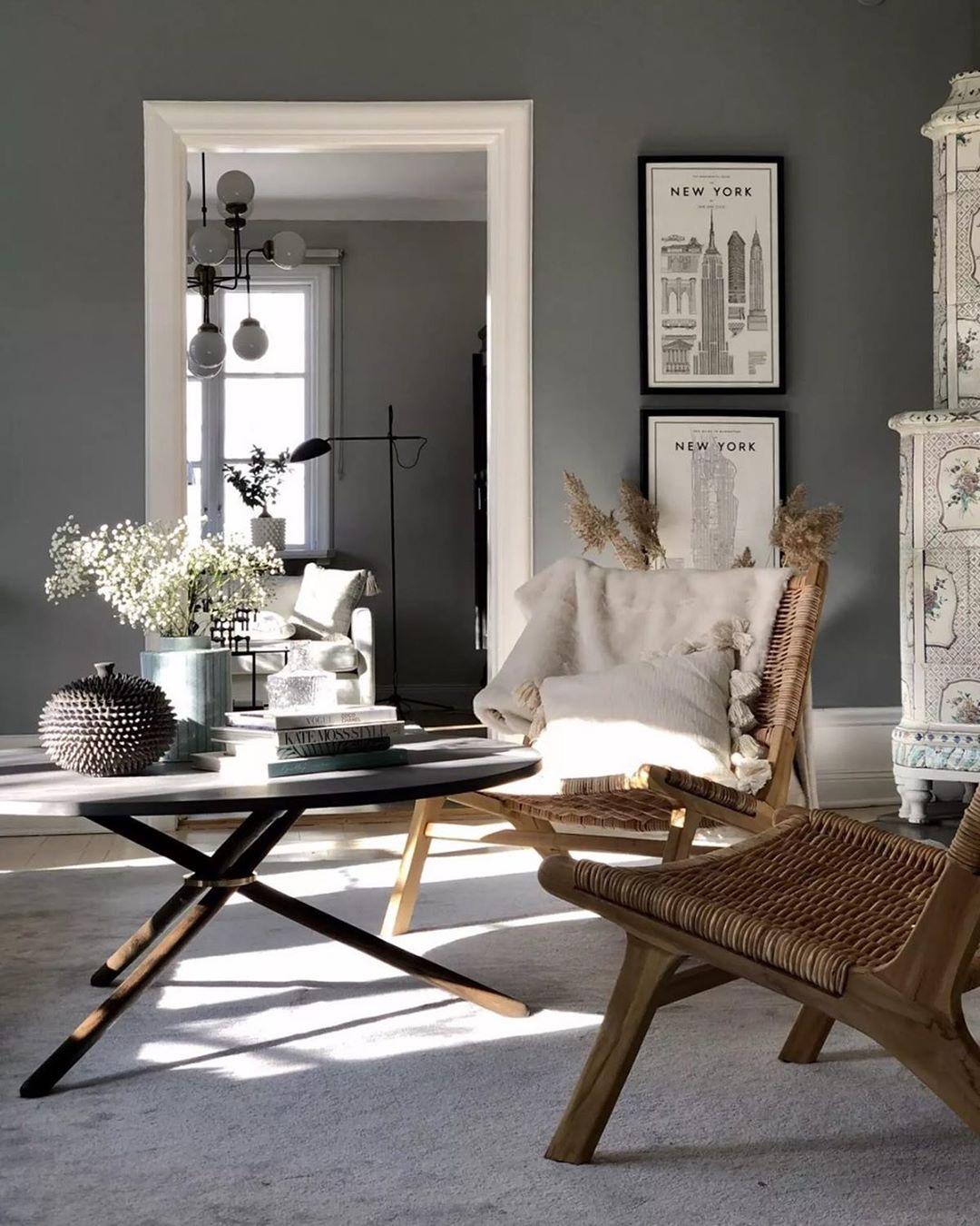 Danois Edda Dark Concrete Top and Dark Oak Legs Coffee Table by Eberhart Furniture en vente