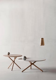 Edda Light Concrete Top and Light Oak Legs Coffee Table by Eberhart Furniture