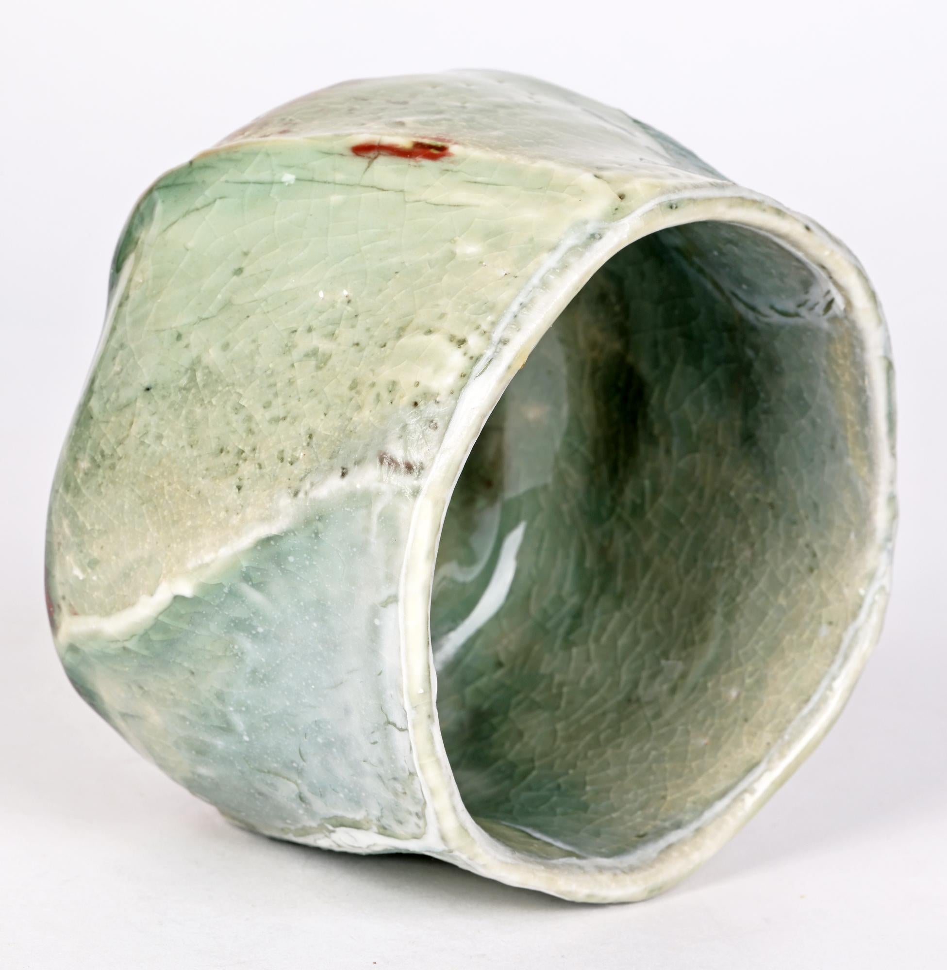 English Eddie Curtis Celadon Glazed Large Studio Pottery Bowl For Sale