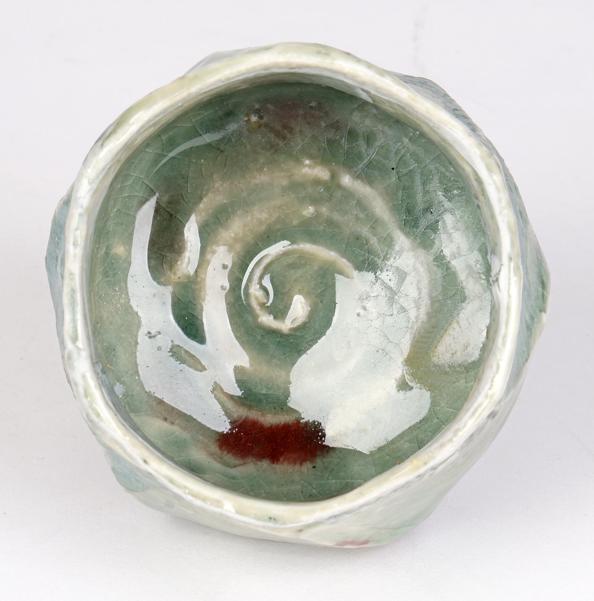Ceramic Eddie Curtis Celadon Glazed Large Studio Pottery Bowl For Sale