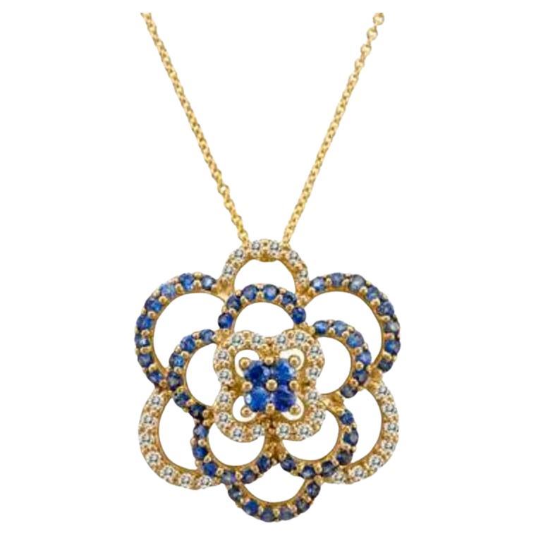 Pendentif de la collection signature d'Eddie Le Vian avec saphirs bleus et vanilla