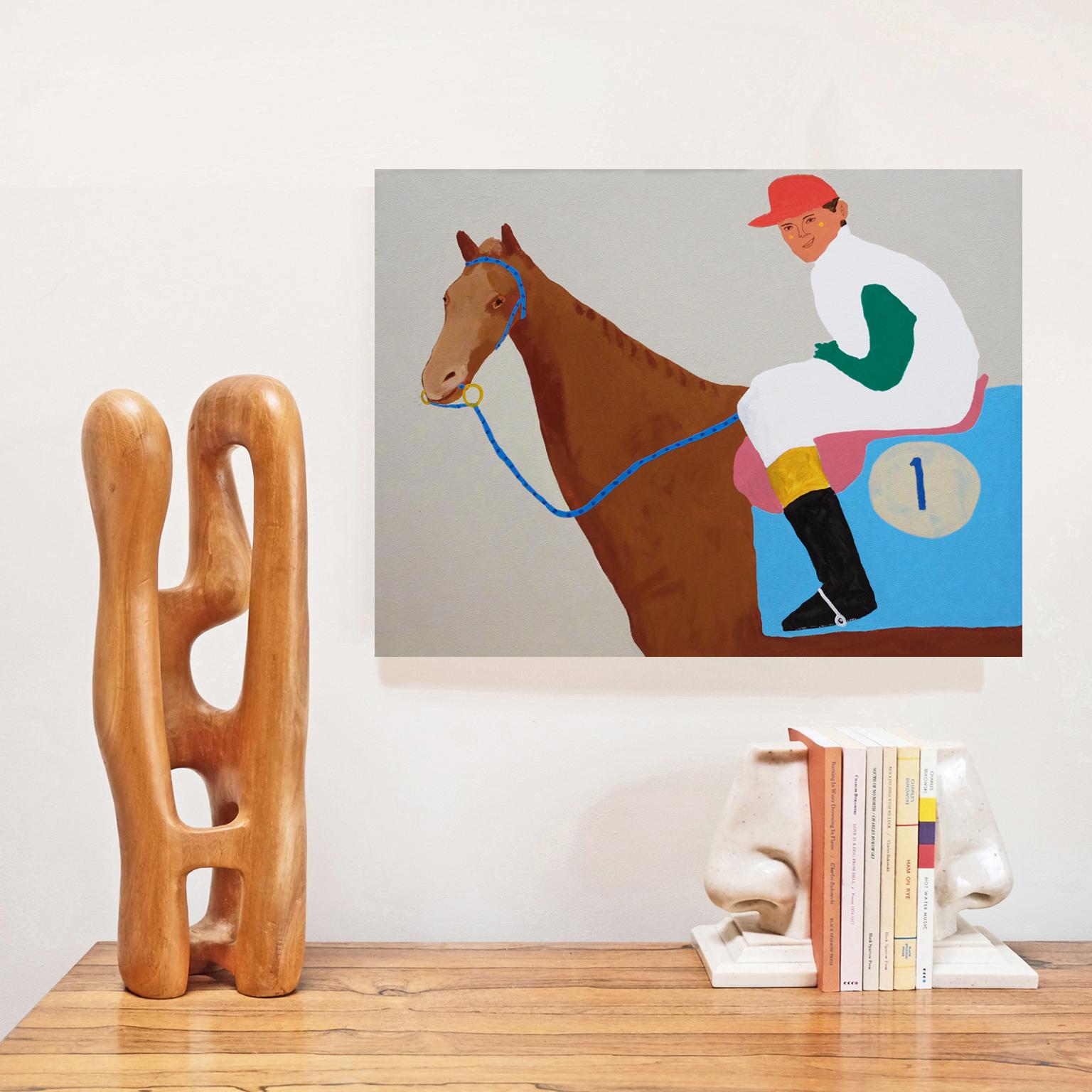 British 'Eddie Marsh and an Inconvenient Wind' Portrait Painting by Alan Fears Horse