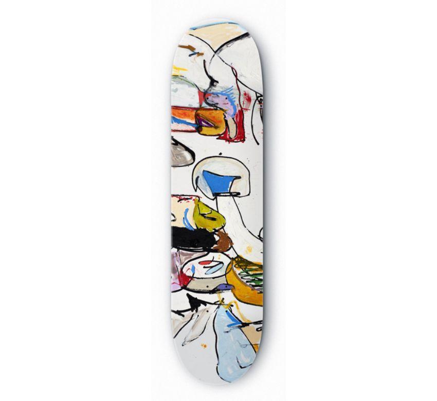 Tavola da skateboard in edizione limitata autografata - Print di Eddie Martinez