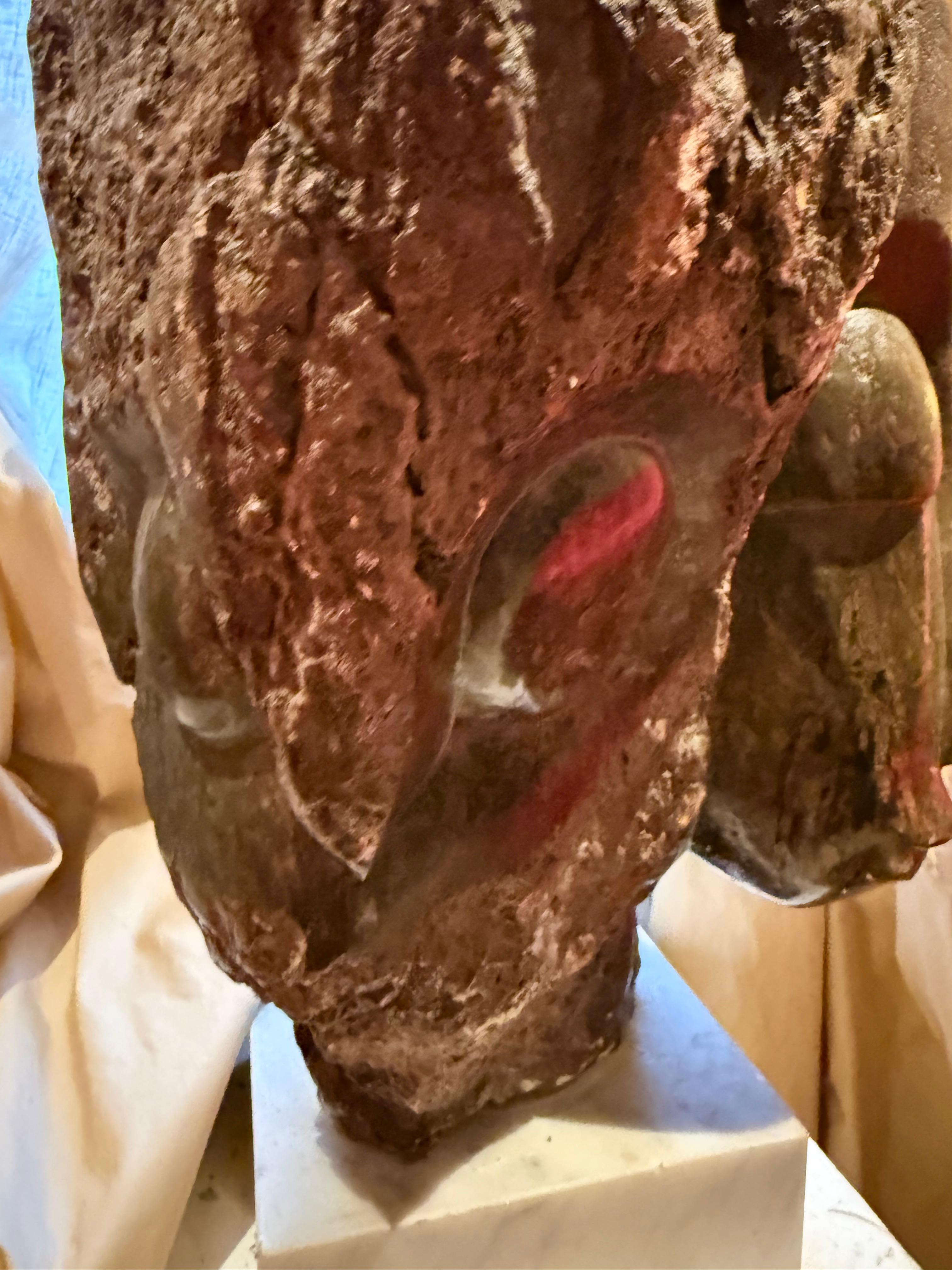 Eddie Masaya (Zimbabwean, b. 1960), Shona sculpture of Twin Faces For Sale 5