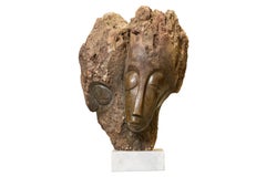 Eddie Masaya (Zimbabwean, b. 1960), Shona sculpture of Twin Faces