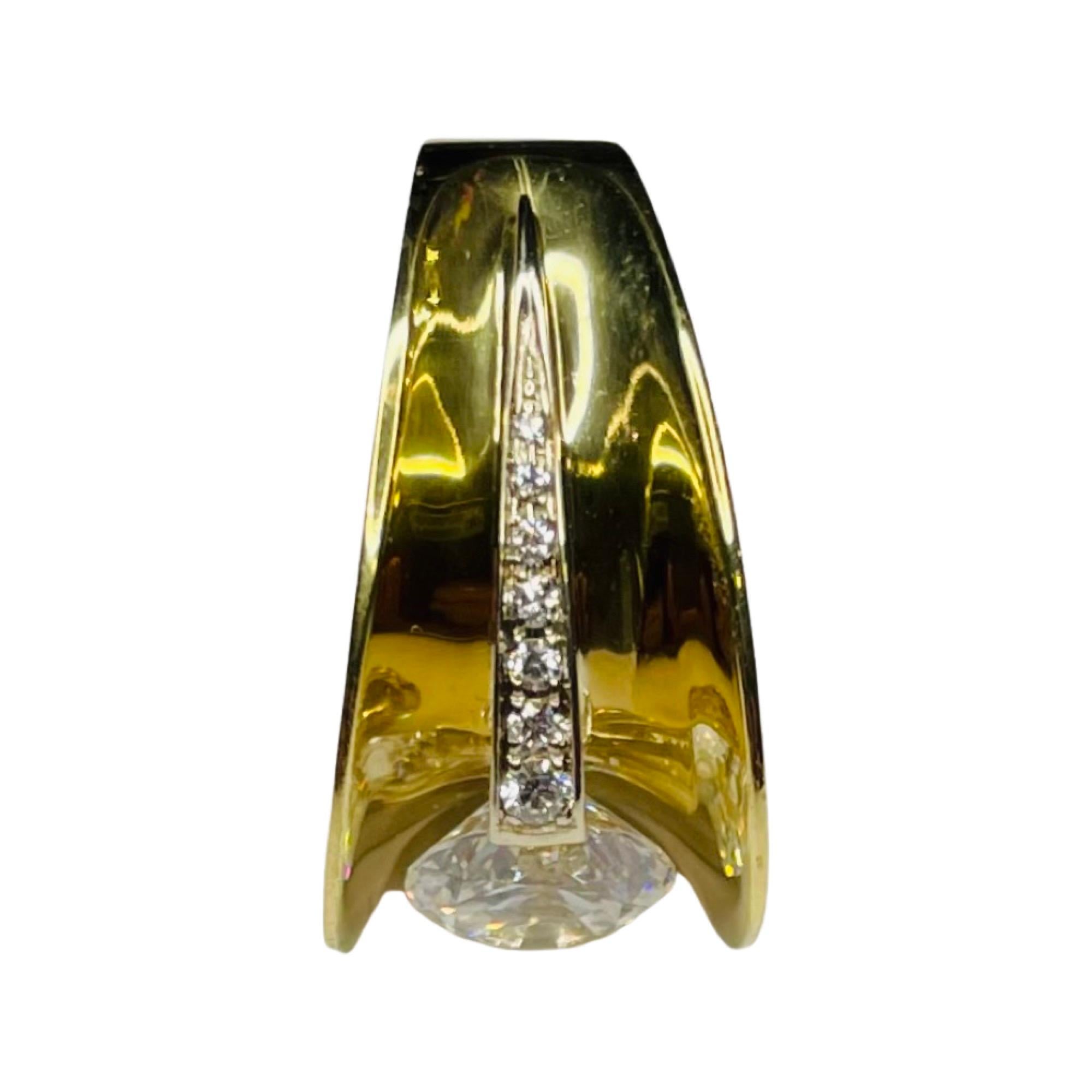 Eddie Sakamoto 18K Yellow and White Gold Diamond Ring In New Condition In Kirkwood, MO