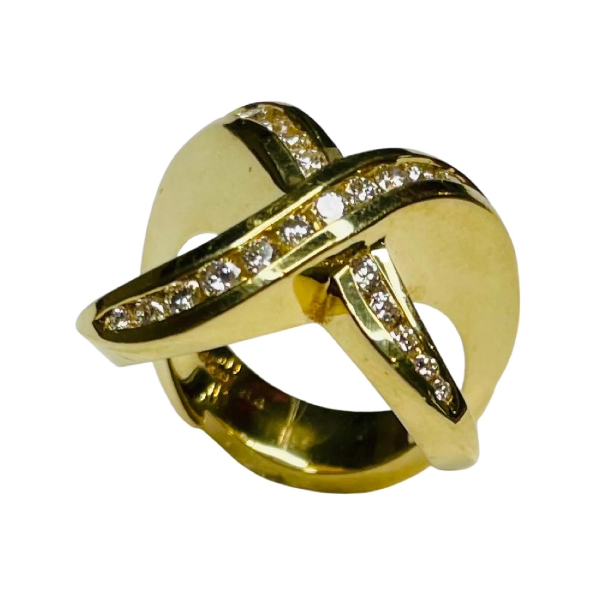 Contemporary Eddie Sakamoto 18K Yellow Gold Diamond Ring For Sale
