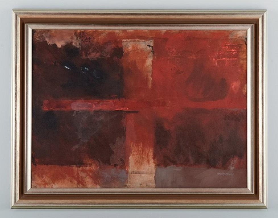 Eddie Westerberg, a Swedish artist.
Oil on canvas.
Abstract composition.
In perfect condition.
Signed on the front and back and dated 1989.
Dimensions: 60 x 43.5 / total 71.5 x 56.0 cm.
