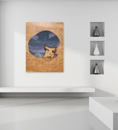 Del Amo - Portraits figuratifs surréalistes sur bois exposé