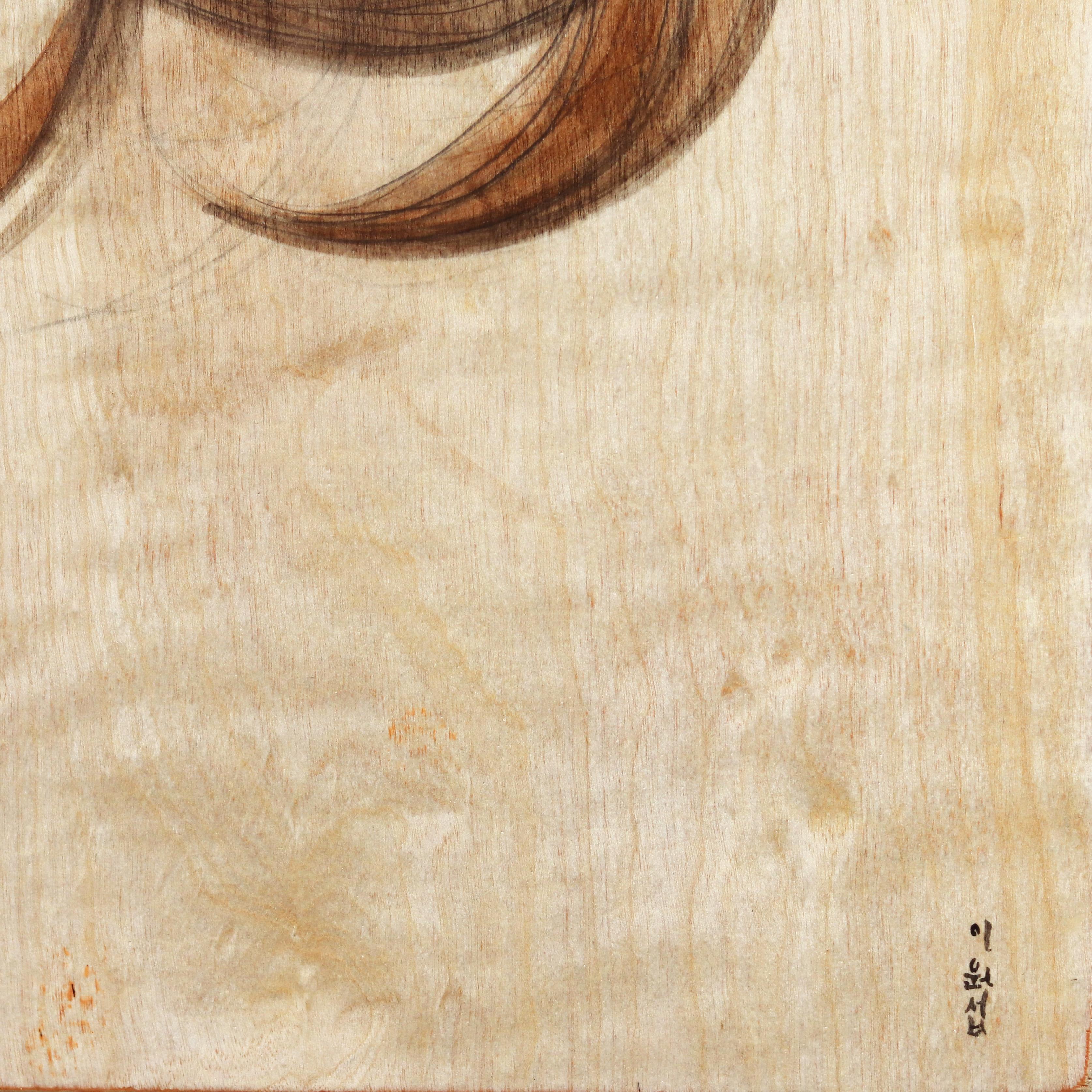 Viajero - Suave pintura abstracta figurativa de paisaje sobre madera en venta 3