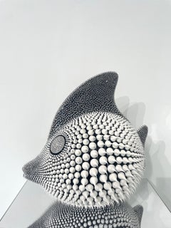 Black Moonfish - Resin and silicon fish sculpture by Eddy Maniez