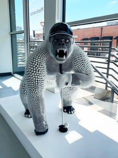 Gorilla Golfer - Silicon und Swarovski-Edelsteine - Eddy Maniez