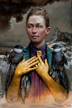 Esperimento non confermato n. 25 Pittura a olio su tela surrealista In magazzino