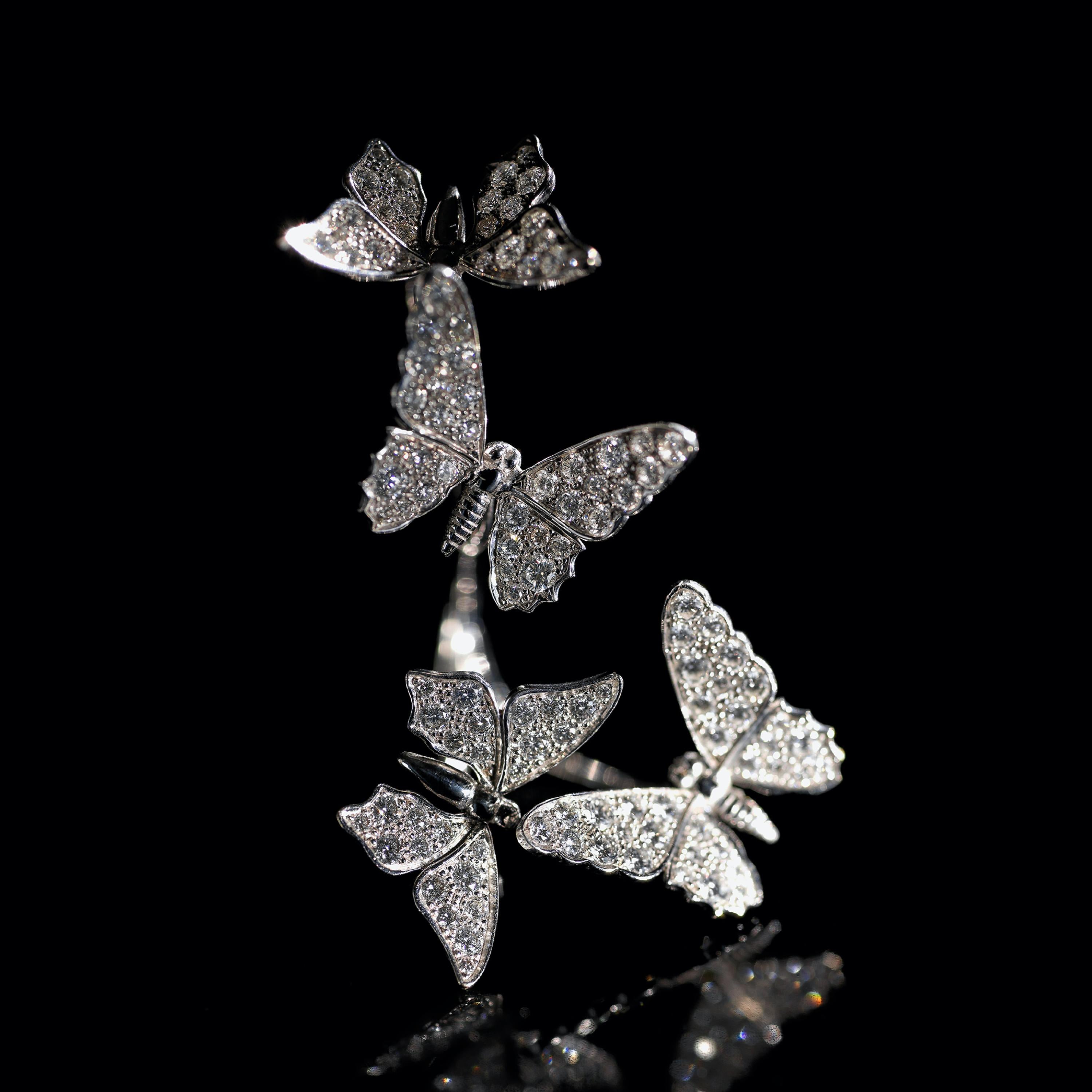 double butterfly diamond ring