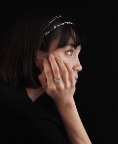 Transformable, Entwined 18K White Gold Band Rings with 3 carats of Diamonds