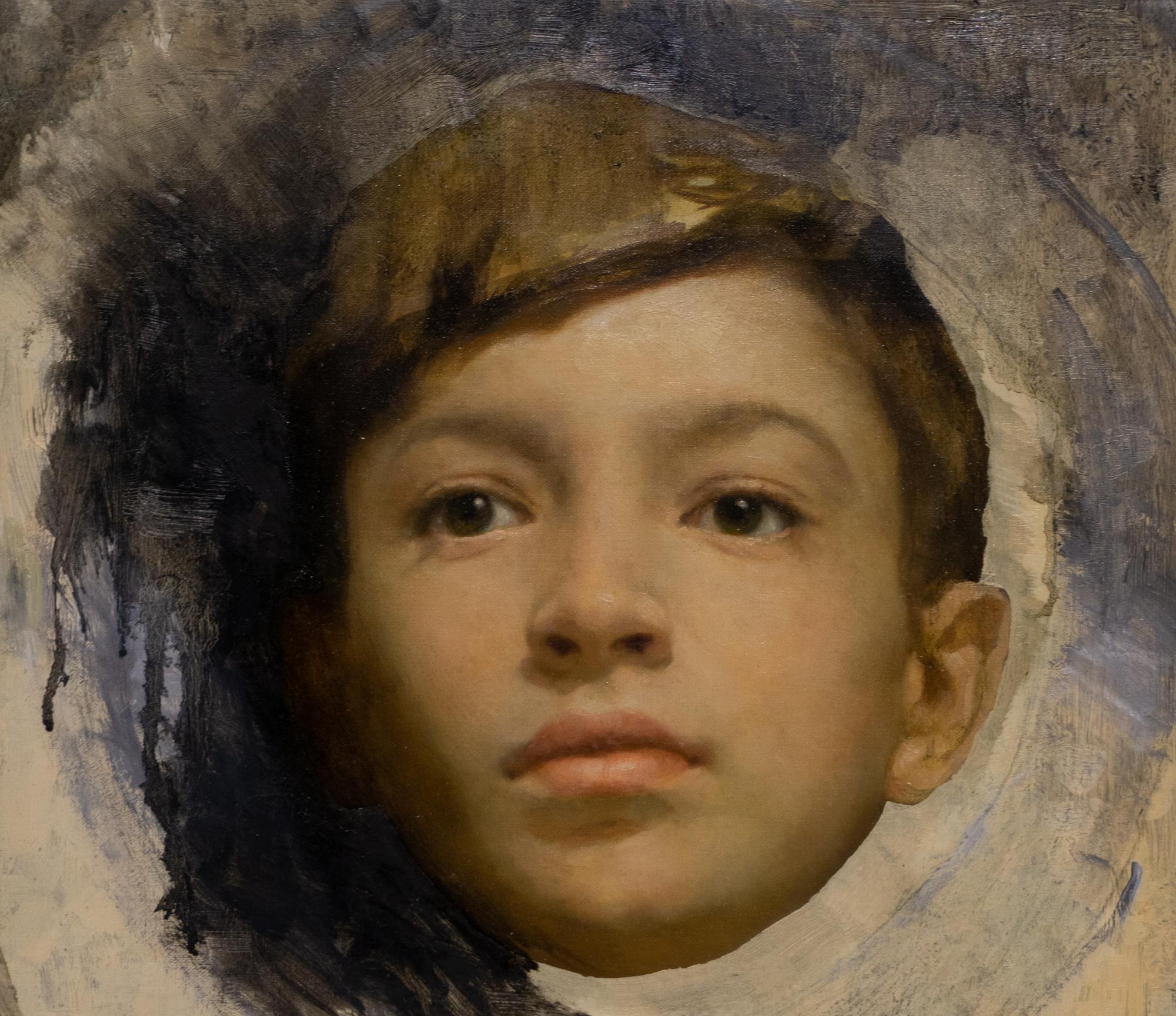 Alejandro, Óleo/Lino, Pintura Figurativa , Artista cubano-americano, Mitología - Figurative Painting Marrón de Edel Lugones