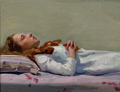Ophelia, Oil/Linen, Painting, Figurative Painting , Cuban-American Artist, 14 x 18
