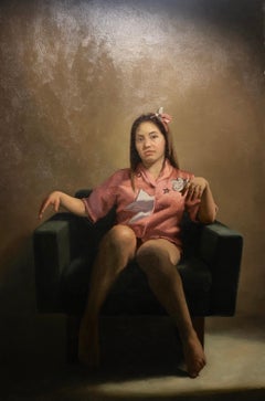 PUPPET Oil/Linen, Figurative Painting , Cuban-American Artist 21x14 Framed