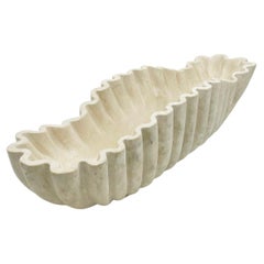 Edel Ruffle Centerpiece Bowl in Cream Marble by Arhaus