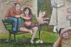 The wedding - Painting Blue Green Grey Brown Orange Yellow White Black