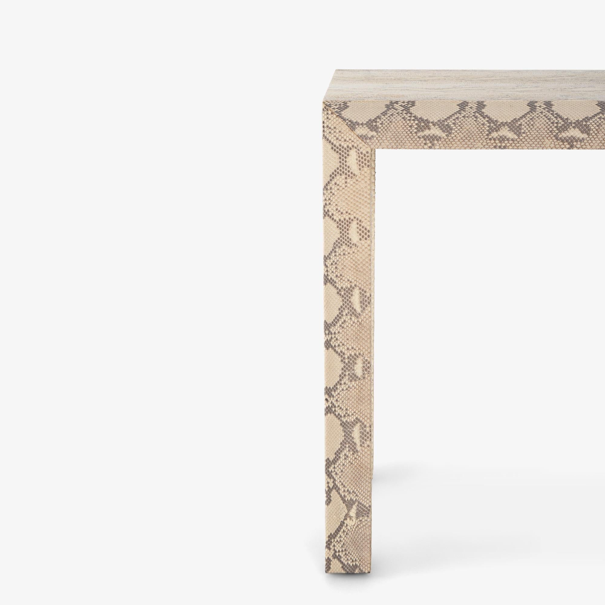 Edelman Leather Genuine Python Parsons Console in the style of Karl Springer For Sale 2