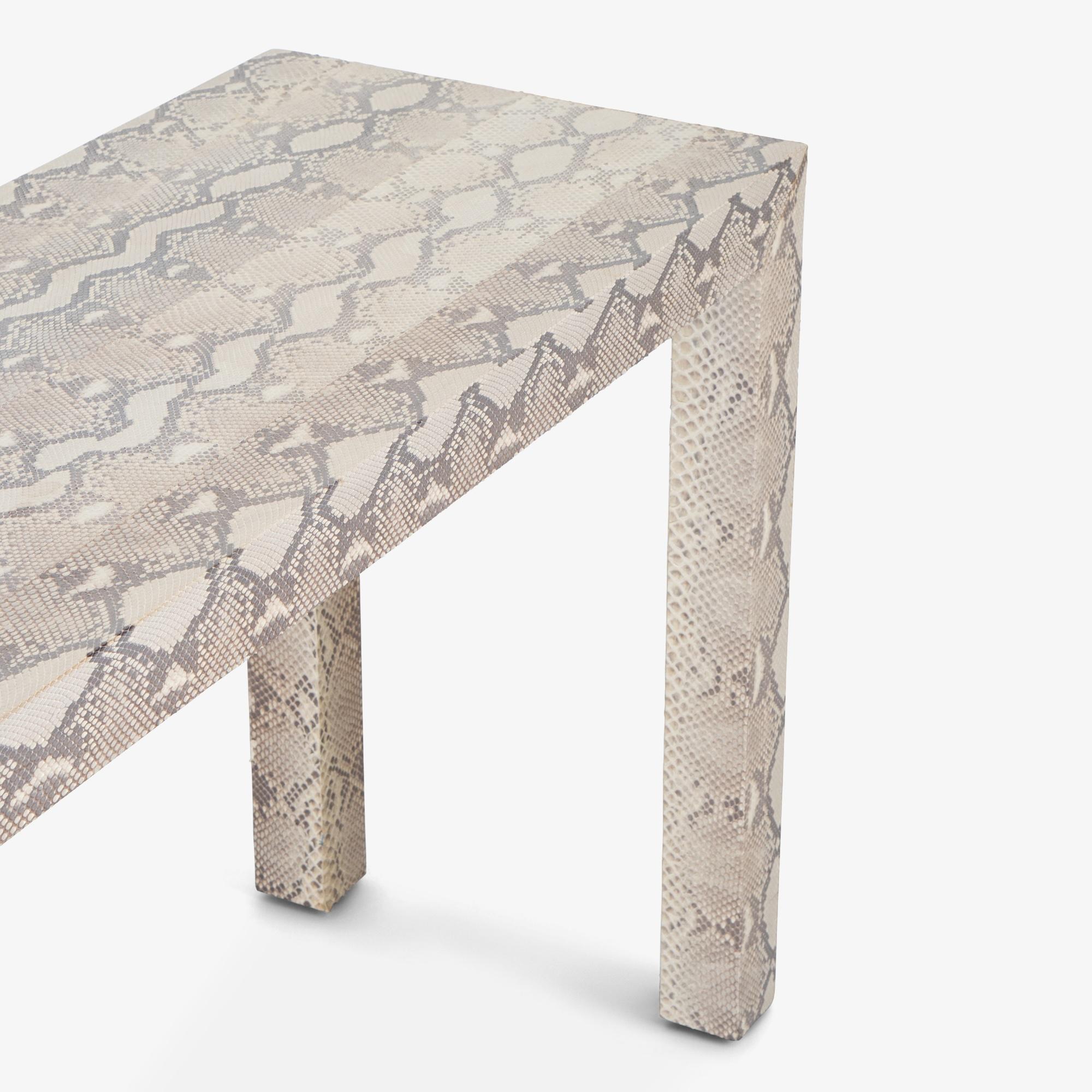 Edelman Leather Genuine Python Parsons Console in the style of Karl Springer For Sale 3