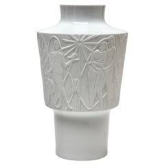 Vase en porcelaine Edelstein avec images stylisées Allemagne des années 1960