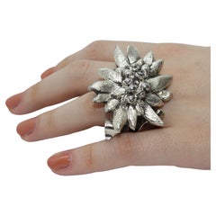 Bague "Edelweiss - Stella Alpina" en argent sterling, fabriquée à la main, Italie