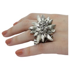 Ring ""Edelweiss - Stella Alpina" aus Sterlingsilber, handgefertigt, Italien