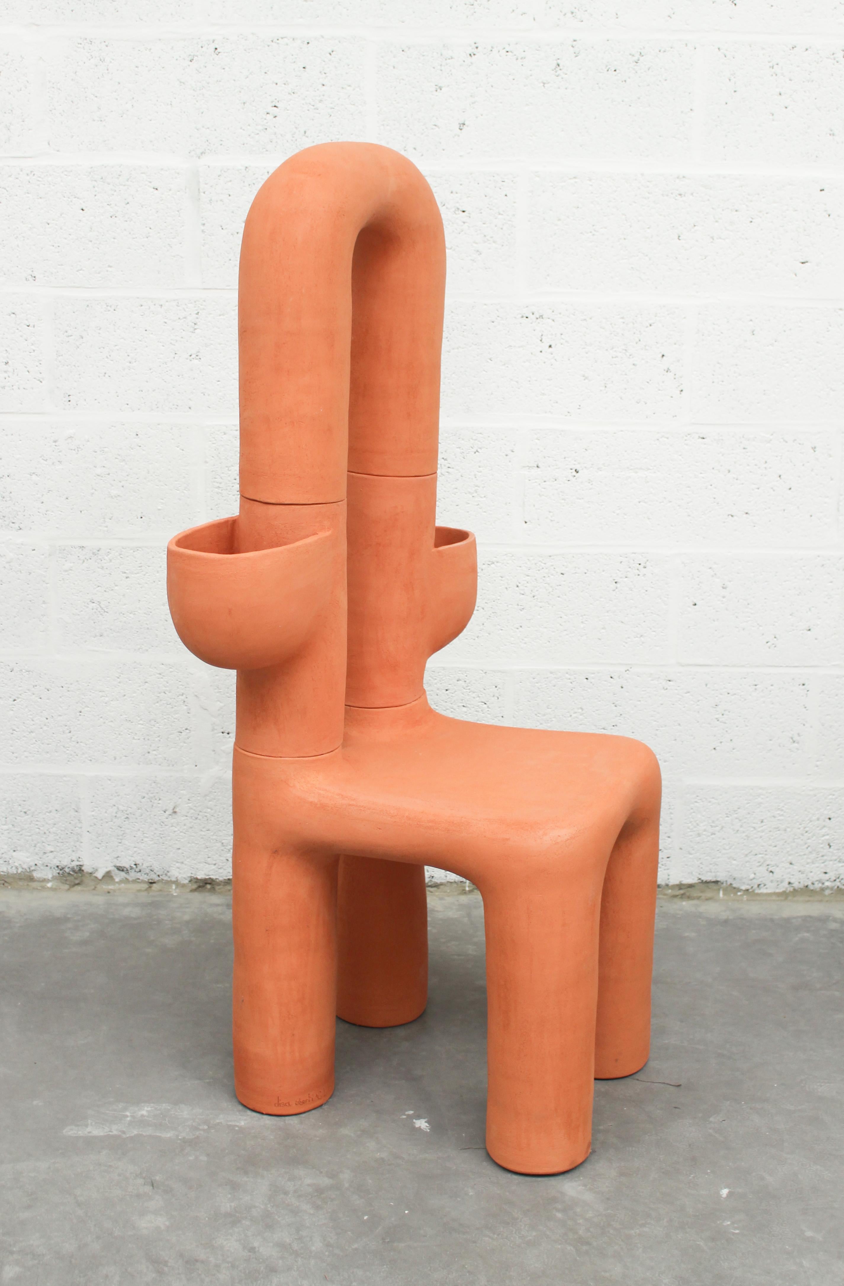 Post-Modern Eden #1 Terracotta Clay Chair by Elisa Uberti