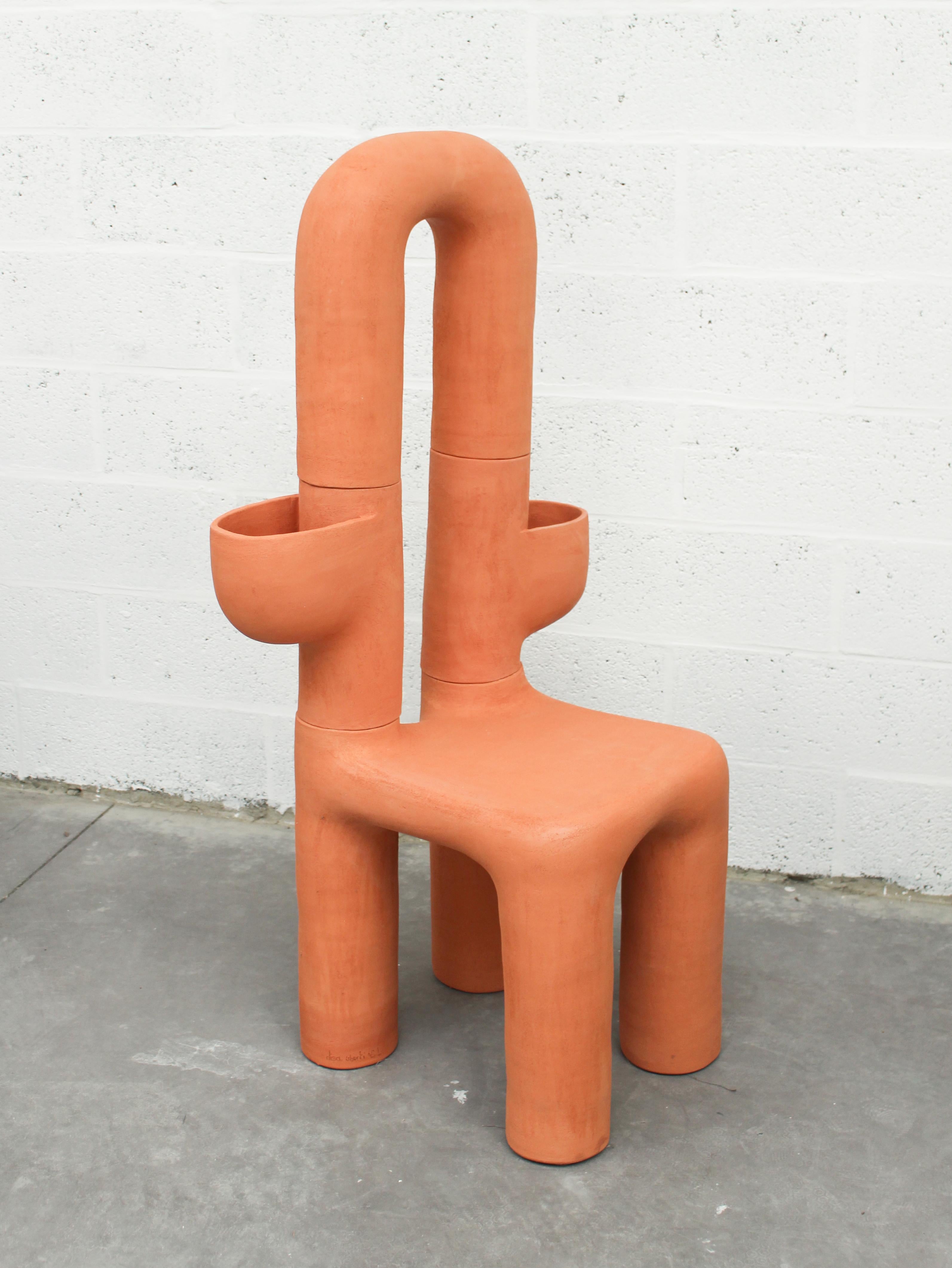Eden #1 Terracotta Clay Chair by Elisa Uberti 2