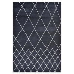 Eden, Bohemian Moroccan Hand Knotted Area Rug, Black