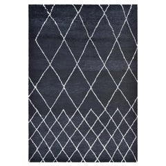 Eden, Bohemian Moroccan Hand Knotted Area Rug, Midnight
