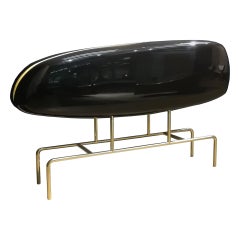 Eden, 21st Century Black Polished Resin and Gold Leaf Collectible Design Console