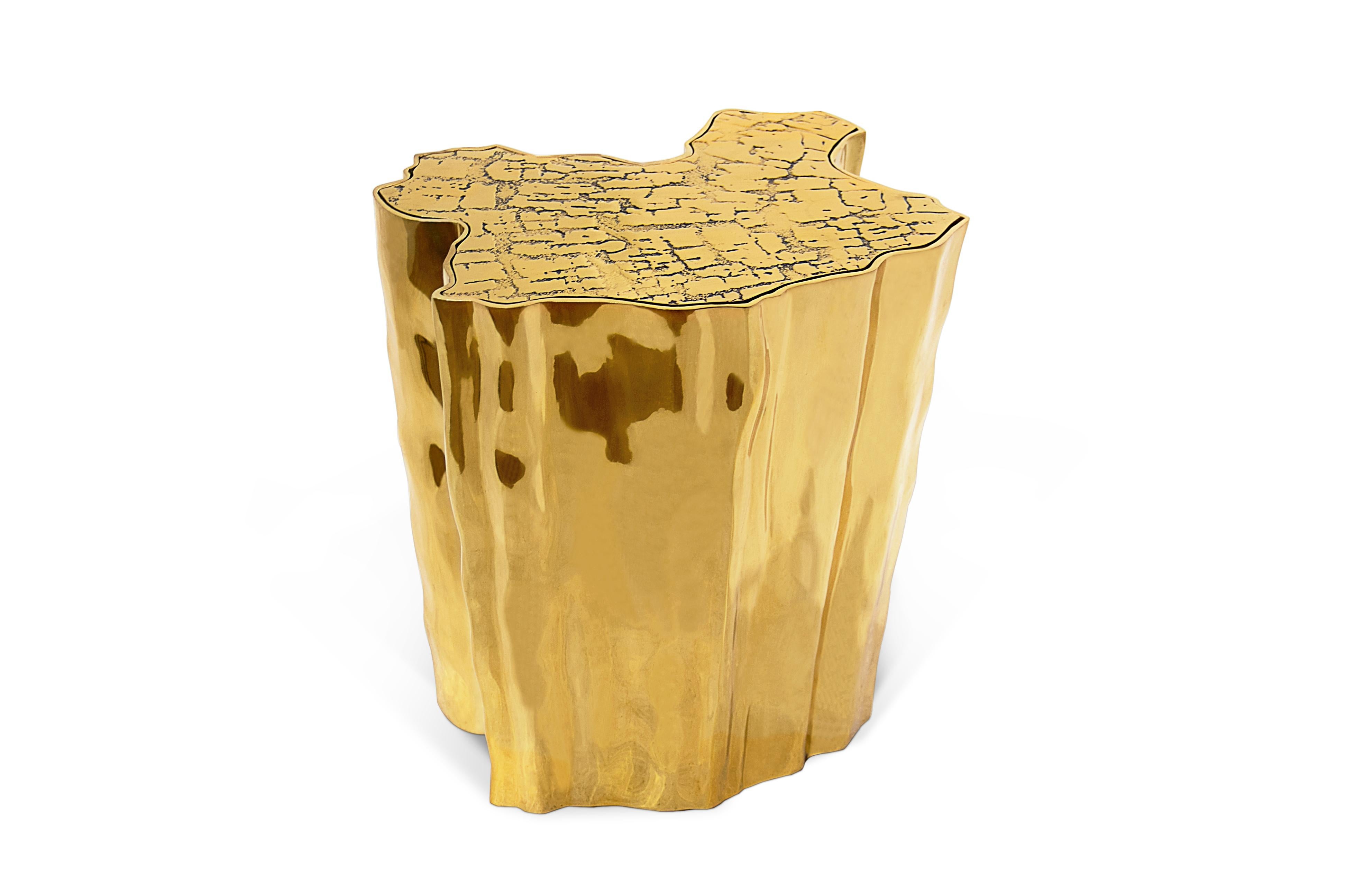 Portoghese Tavolino Eden Gold - Ottone fuso dorato lavorato a mano - Boca Do Lobo in vendita