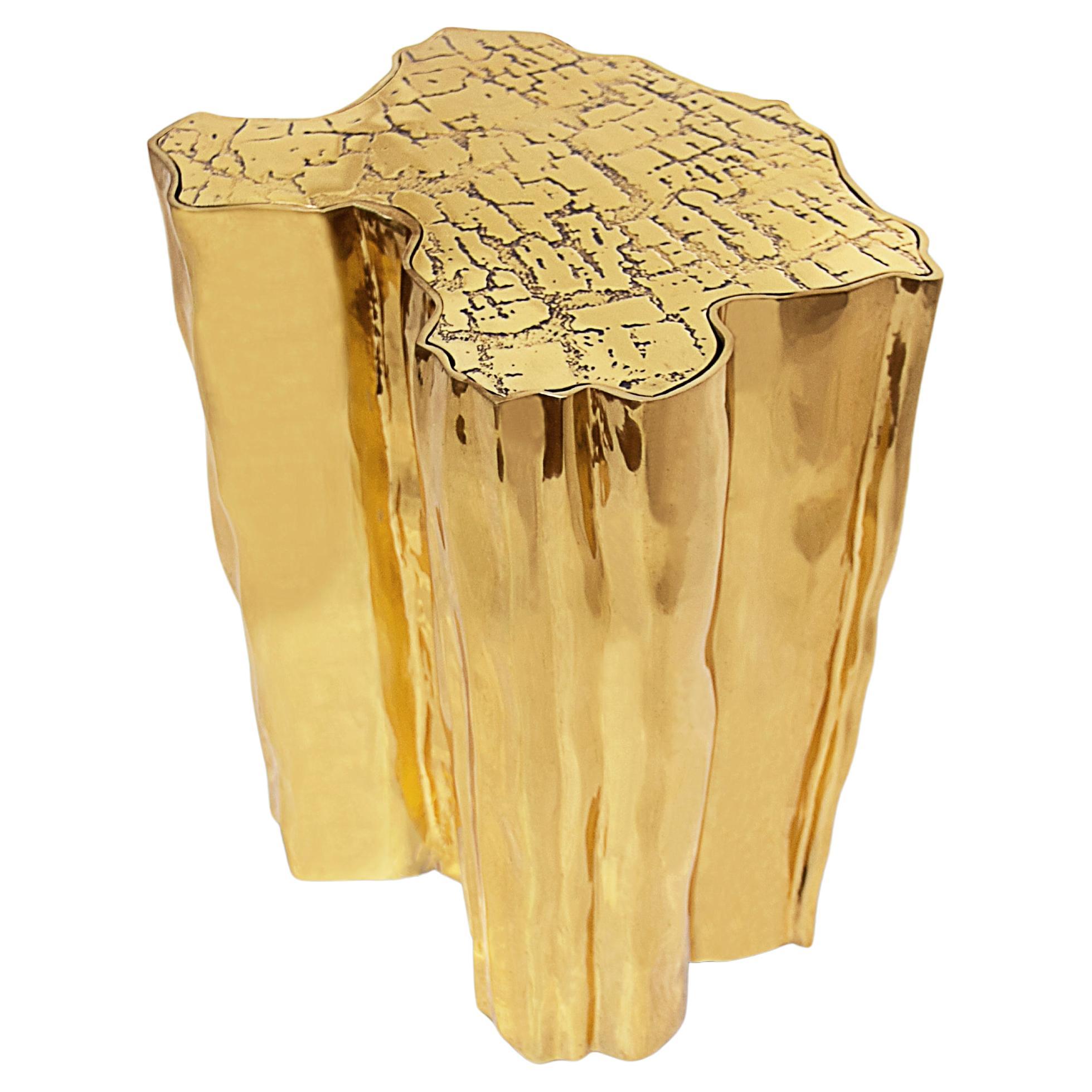 Tavolino Eden Gold - Ottone fuso dorato lavorato a mano - Boca Do Lobo in vendita
