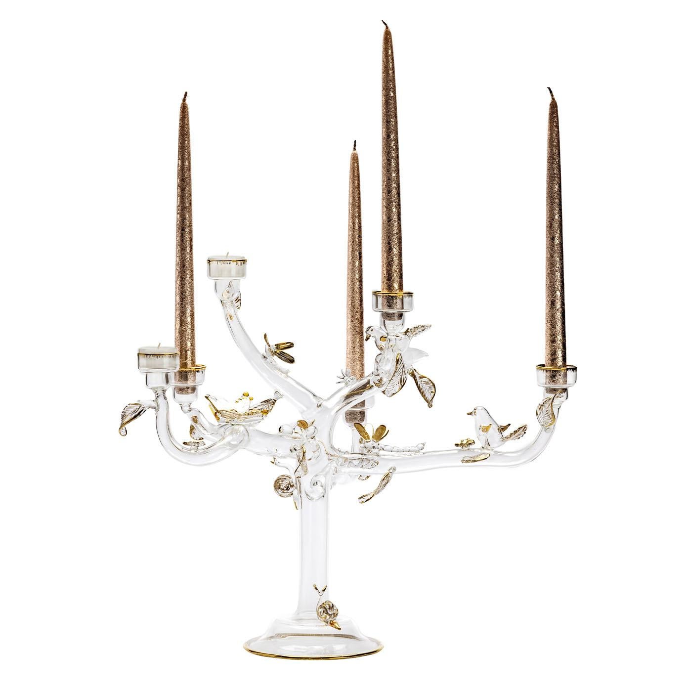 Candelabro grande de cristal dorado Eden by Casarialto Vidrio en venta