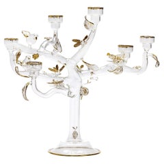 Grand bougeoir Eden en verre doré de Casarialto
