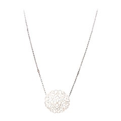 "Eden Medallian" Diamond Necklace in 18 Karat White Gold by Messika Maison