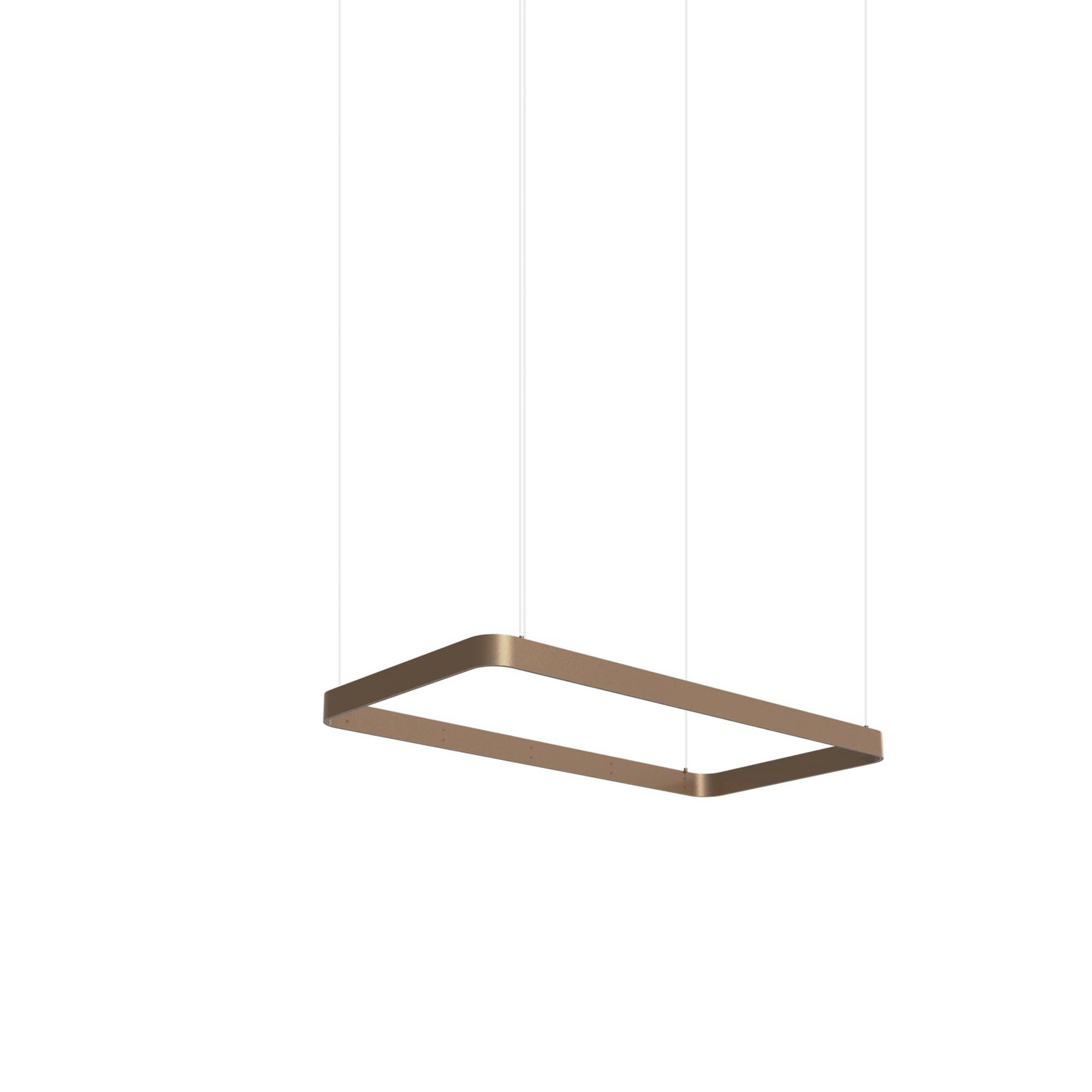 XXI secolo e contemporaneo Lampada a sospensione Eden Rectangle 100 Gold Aluminum di JSPR in vendita