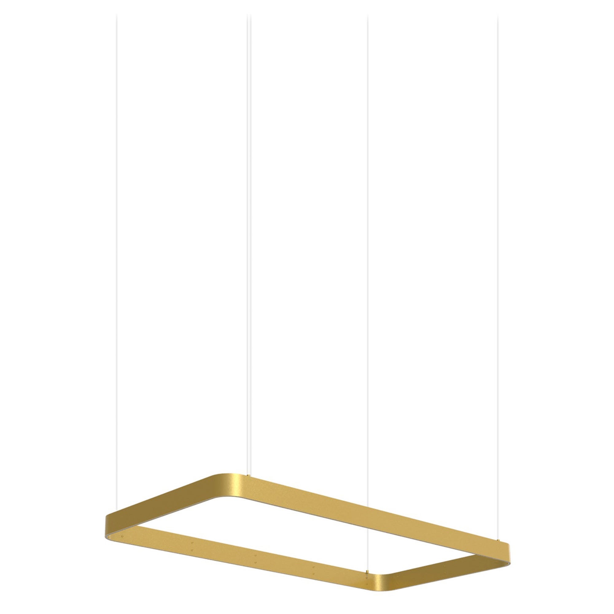 Lampe suspendue Eden rectangulaire 100 en aluminium doré par JSPR en vente