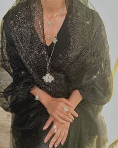 Eden Rose-Cut Diamond Necklace in 18K White Gold