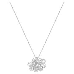 Collier Eden en or blanc 18 carats et diamants taillés en rose