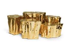 Eden Series Center Table - Hand-Crafted Melted Gold Brass 8 Set - Boca do Lobo